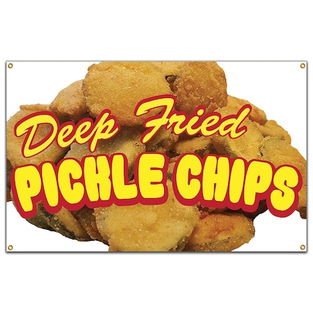 Pickle Chips Banner Concession Stand Food Truck Single Sided